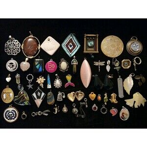 Huge Lot Of Necklace Bracelet Pendants & Charms